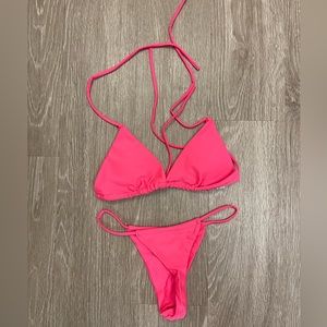 Pink bikini swimsuit set